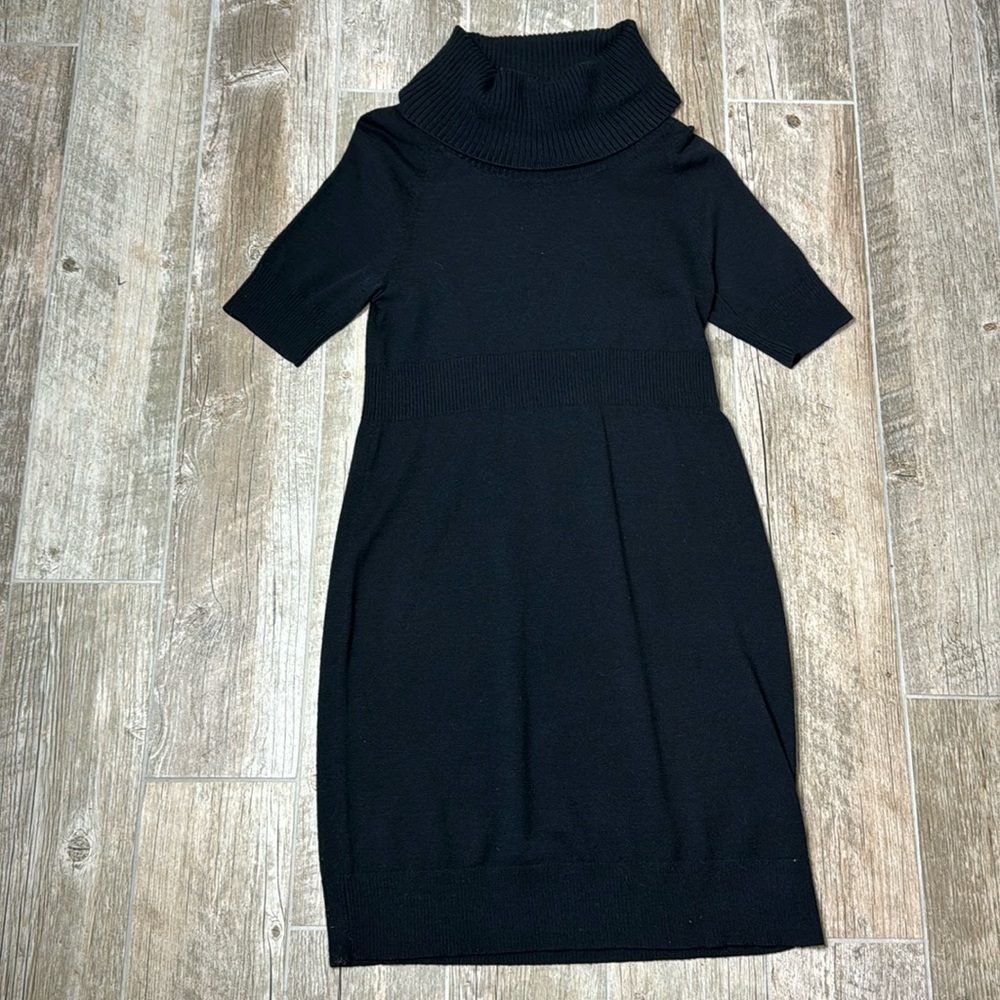 Lands End Size S Black Cowl Neck Dress